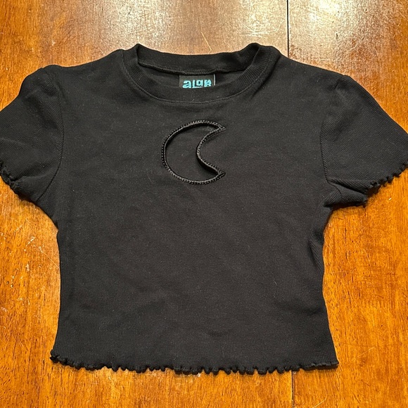 aLab Tops - aLab Crop Top with a Crescent Moon CutoutDesign